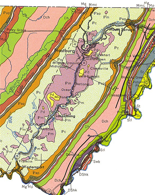 Geologic Map of Allegany County, West