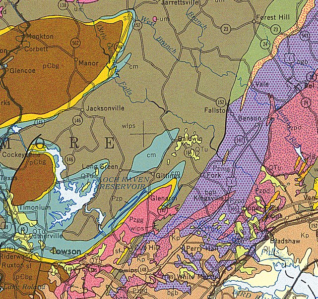 Baltimore County Geologic Map, East Central (1968)