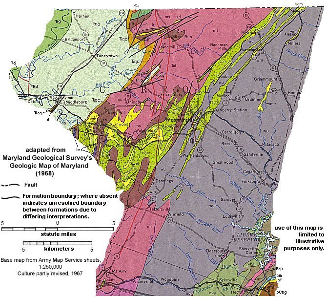 Map Of Carroll County Md Geologic Maps Of Maryland: Carroll County