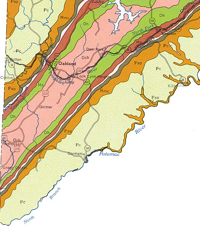 Garrett County Md Gis Geologic Maps Of Maryland: Garrett County Southwest (1968)