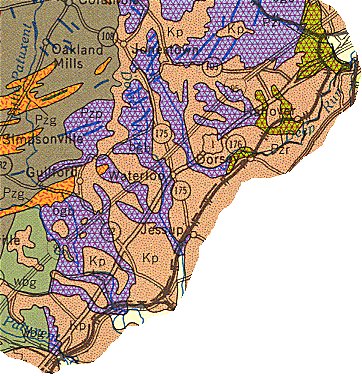 Geologic Map of Howard County Southeast (1968)